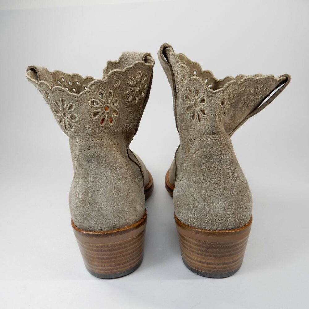 PENELOPE CHILVERS Calie Broderie Suede Cowboy Boots Bootie 36 5 Sand NEW $375 - Picture 14 of 14